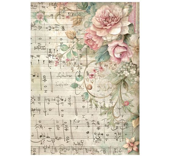 Stamperia Motief strozijde backgrounds "Symphony", DIN A6, set van 8
