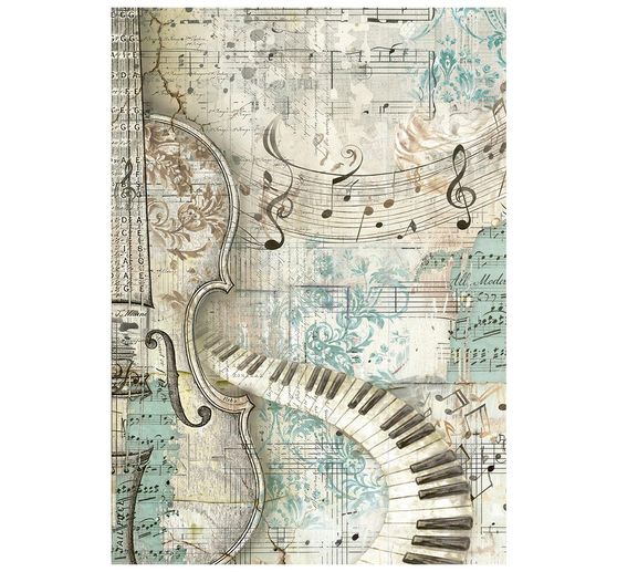 Stamperia Motief strozijde backgrounds "Symphony", DIN A6, set van 8