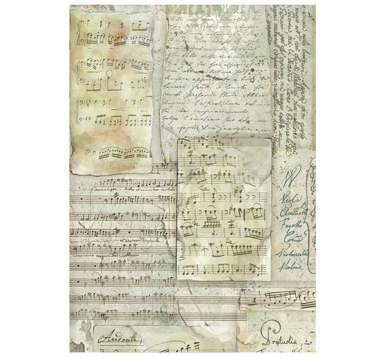 Stamperia Motief strozijde backgrounds "Symphony", DIN A6, set van 8