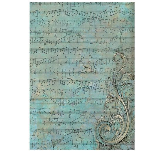 Stamperia Motief strozijde backgrounds "Symphony", DIN A6, set van 8
