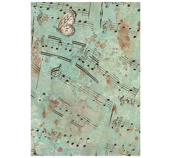 Stamperia Motief strozijde backgrounds "Symphony", DIN A6, set van 8