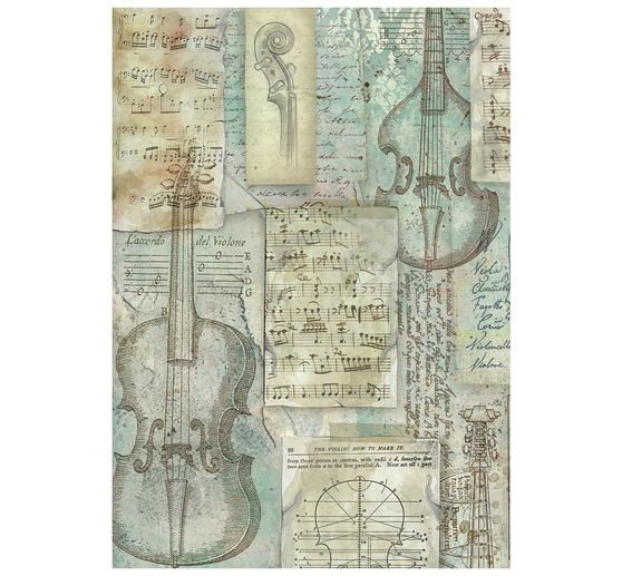 Stamperia Motief strozijde backgrounds "Symphony", DIN A6, set van 8