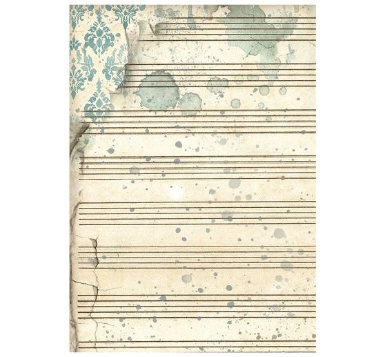 Stamperia Motief strozijde backgrounds "Symphony", DIN A6, set van 8