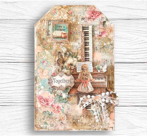Stamperia Sjabloon "Symphony - Score", 20 x 25 cm
