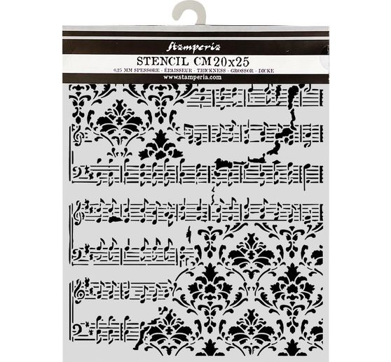 Stamperia Sjabloon "Symphony - Score", 20 x 25 cm