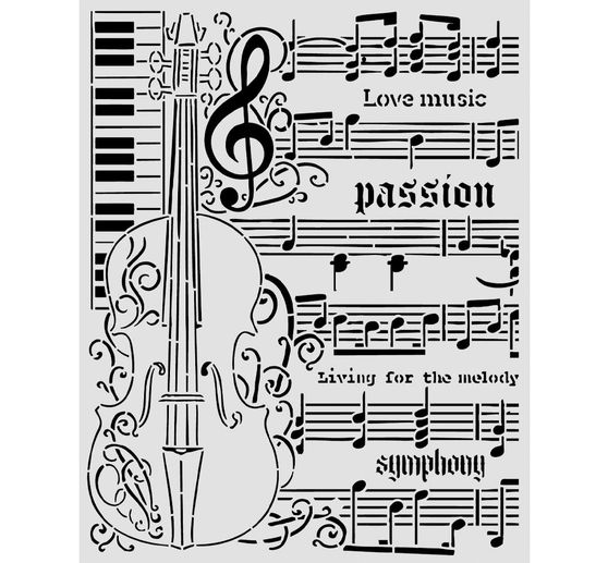 Stamperia Sjabloon "Symphony - Violin", 20 x 25 cm