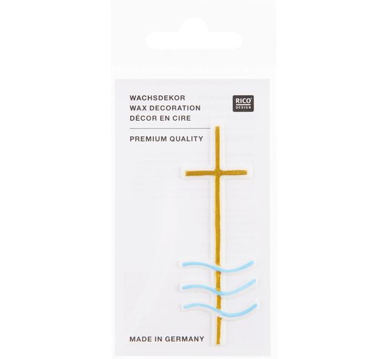 Wachsmotiv "Kreuz mit Wellen"