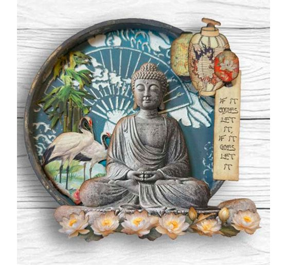 Stamperia Sjabloon "Oriental Garden - Fans", 20 x 25 cm