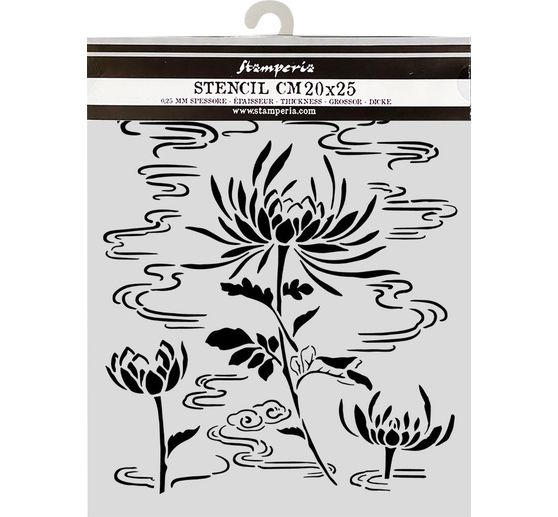 Stamperia Sjabloon "Oriental Garden - Lotus flower", 20 x 25 cm