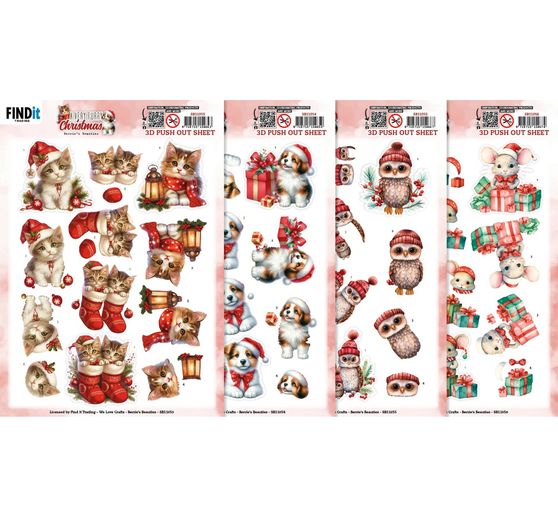 3D Punched sheet set "Furry Christmas"