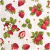 Tissu d&eacute;co imprim&eacute; aspect lin au m&egrave;tre &laquo; Fraises &raquo;