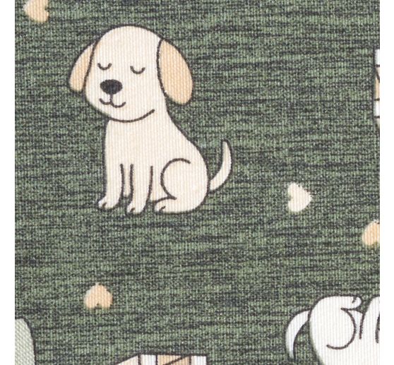 Tissu d&eacute;co imprim&eacute; aspect lin au m&egrave;tre &laquo; Doggy &raquo;