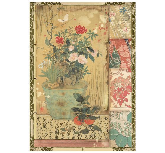 Stamperia Motief strozijde assortiment "Oriental Garden", DIN A6, set van 8