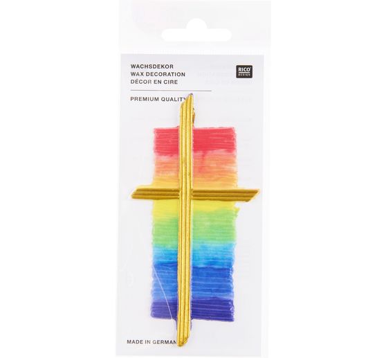 Wasmotief "Regenboogkruis"