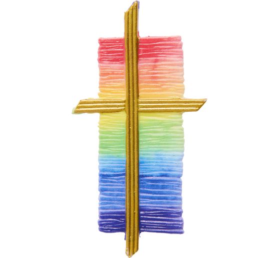 Wasmotief "Regenboogkruis"