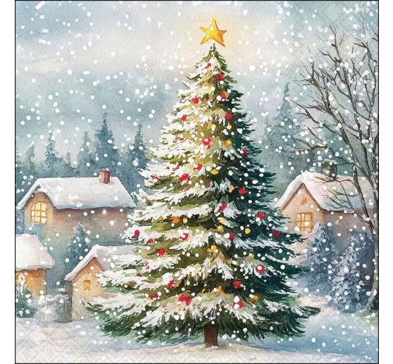 Napkin "Christmas tree in the snow"