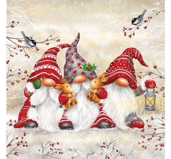 Serviette "Wichteltrio"