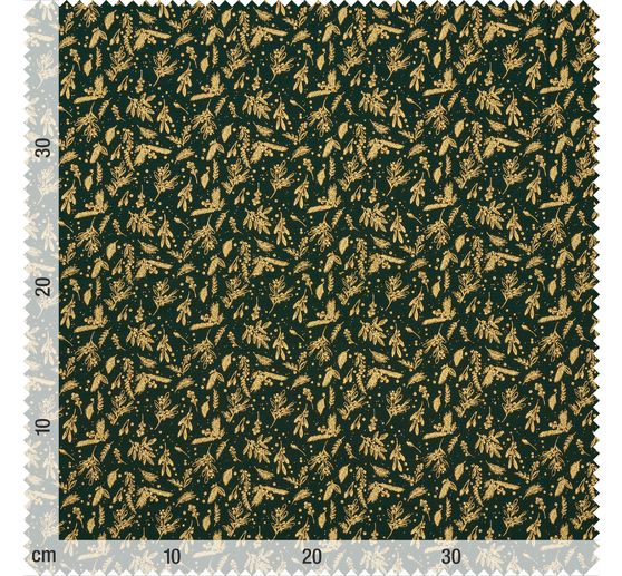 Baumwoll-Stoff Popeline Hot-Foil "Holly Green"