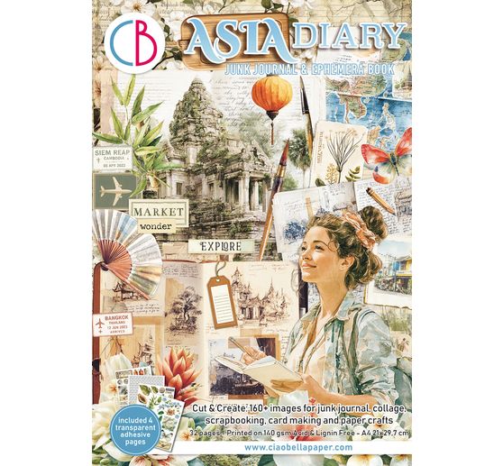 Ciao Bella Junk Journal & Ephemera Book "Asia Diary"