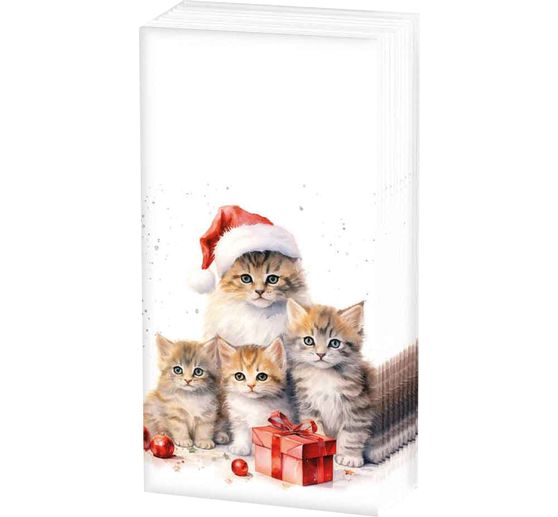 Papiertaschent&uuml;cher "Weihnachtskatzen"
