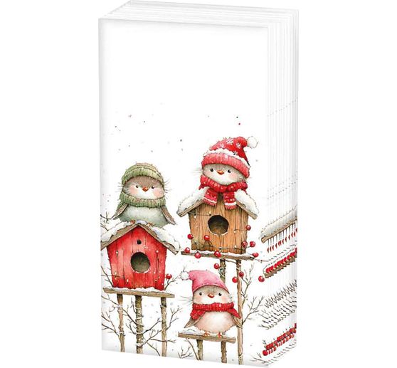 Papieren zakdoekjes "Vogelkwartet"
