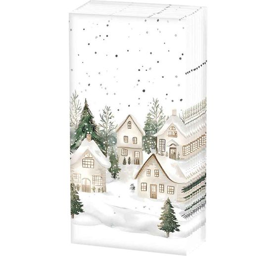 Papiertaschent&uuml;cher "Winterdorf"