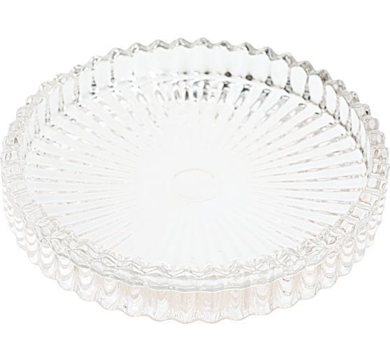 VBS Glass candle plates, ribbed