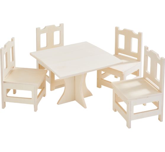 VBS Tafel- en stoelenset "Vierkant", 5-delig