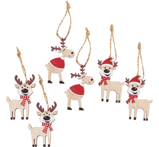 Wooden reindeer pendants "Niko"