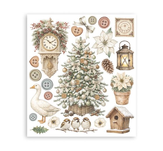 Stamperia XL Rub On Sortiment "White Christmas"