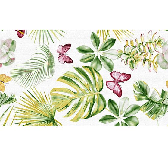 Motiv-Stoff Leinenoptik "Tropic Varia"