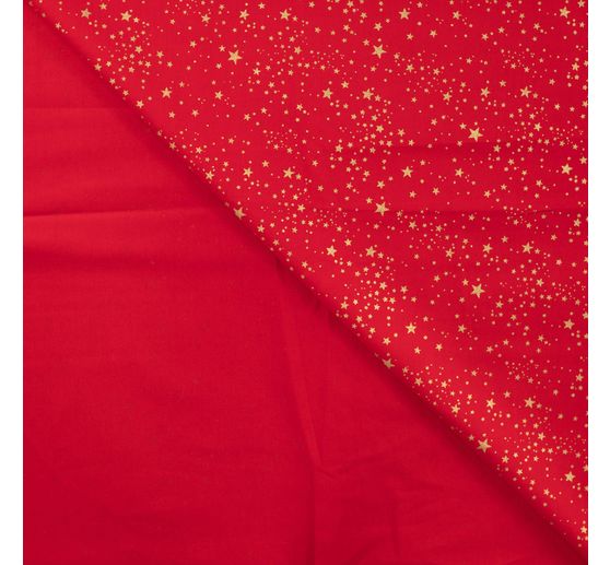 Baumwoll-Stoff Popeline Hot-Foil "Kleine Sterne-Rot"