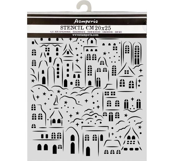 Pochoir Stamperia &laquo; Christmas Village &raquo;, 20 x 25 cm