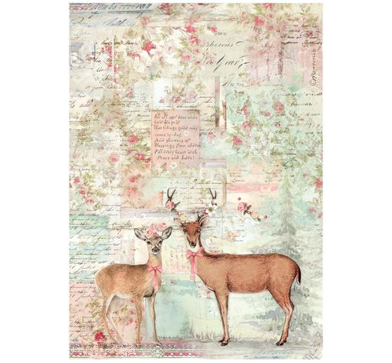 Stamperia Motiv-Strohseide "Winter Magic - Deer"