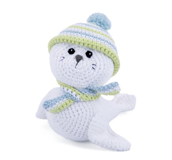 Kit crochet Gr&uuml;ndl &laquo; Robbie le phoque &raquo;