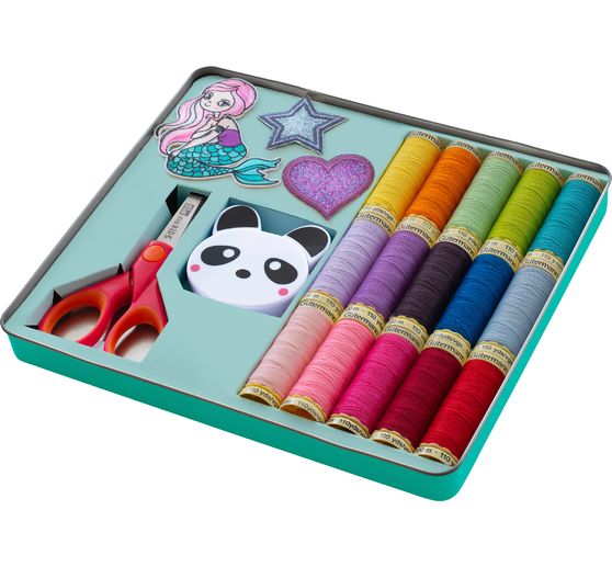 Set de fils &agrave; coudre G&uuml;termann Sewing Friends Collection Box 15 x 100 m, avec accessoires