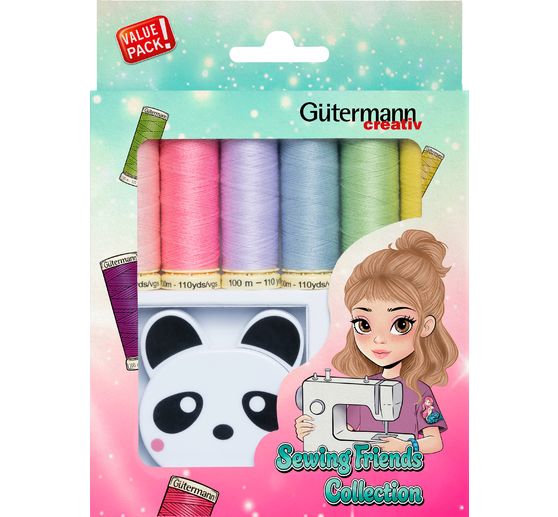 G&uuml;termann Sewing Friends Collection Set mit Rollma&szlig;band Panda