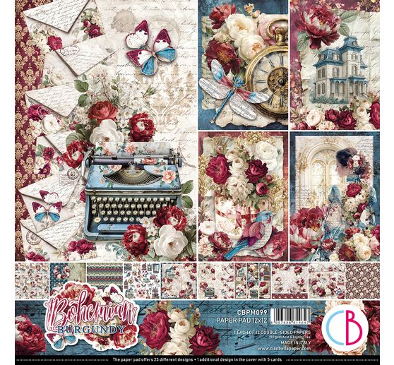 Papier scrapbooking Ciao Bella &laquo; Bohemian Burgundy &raquo;