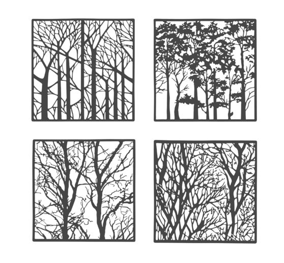 VBS Schablonen-Set "Forest", 4-teilig