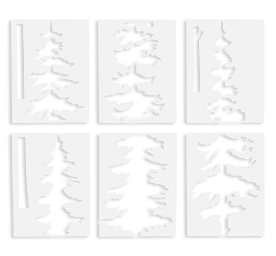 VBS Stencil set "Tall Fir Trees", 6 pcs.