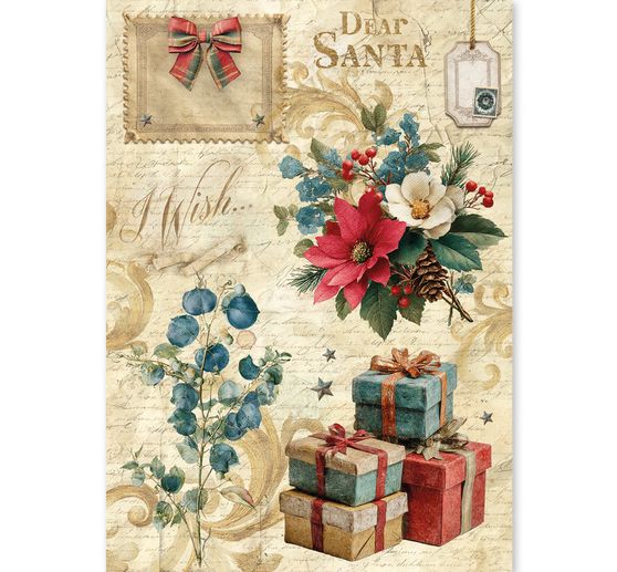 Ciao Bella Motiv-Strohseiden Sortiment "Cozy Christmas", 8er-Set