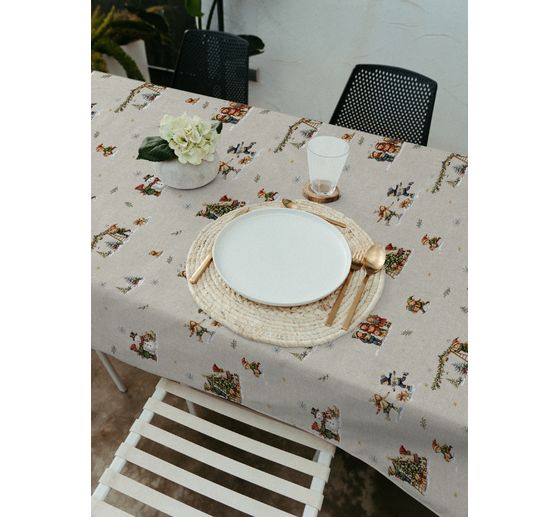 Baumwoll-Stoff "Weihnachtskinder Nostalgie", Acryl beschichtet