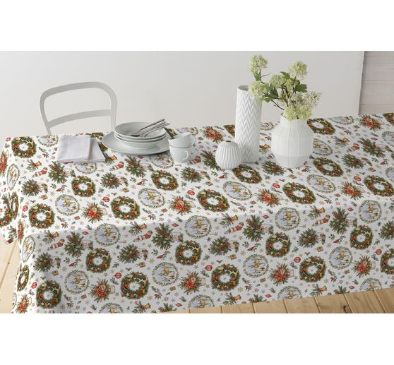 Baumwoll-Stoff "Festliche Weihnachtswelt", Acryl beschichtet