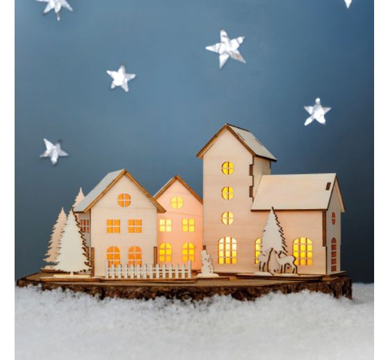 Holz-Steckmotiv "Winterdorf"