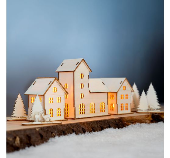 Holz-Steckmotiv "Winterdorf"