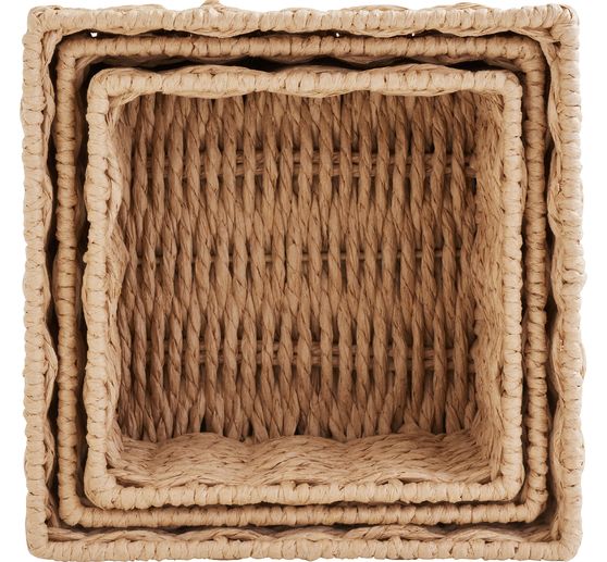 VBS Basket "Square", woven set of 3