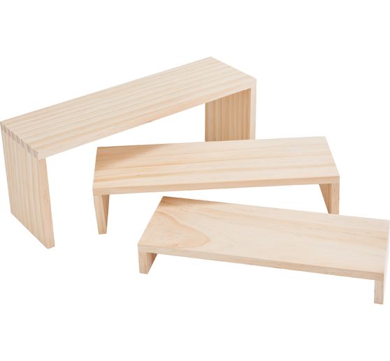 &Eacute;tag&egrave;res en bois VBS &laquo; Marche &raquo;, set de 3