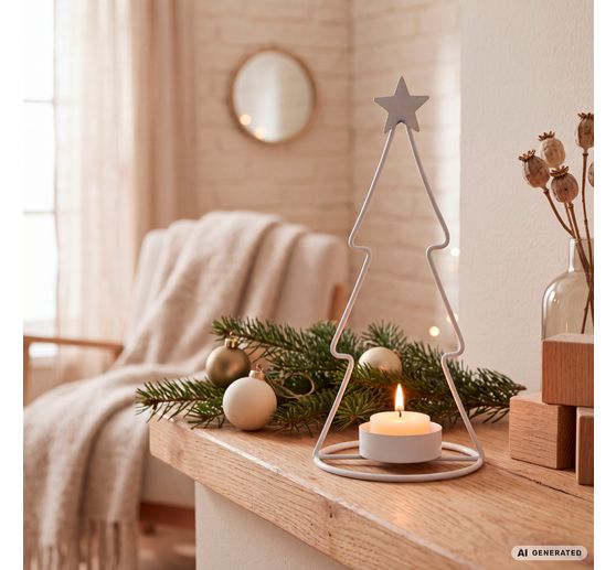 VBS Theelichthouder "Kerstboom met ster&ldquo;