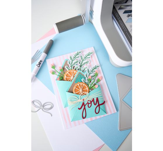 Sizzix Framelits Punching template and Clear Stamps "Winter Florals by Vicki Boutin"