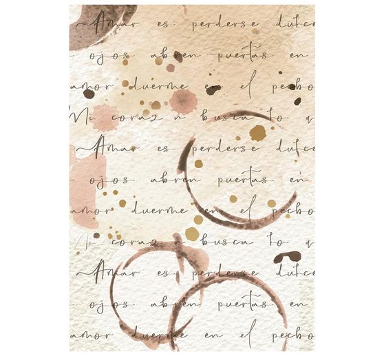 Stamperia Motiv-Strohseide Backgrounds "Flowers and Poems", DIN A6, 8er Set
